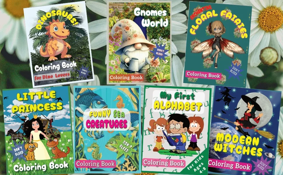 Interactive flipbooks of coloring books for kids and teens – fun and creative themes for ages 4–12