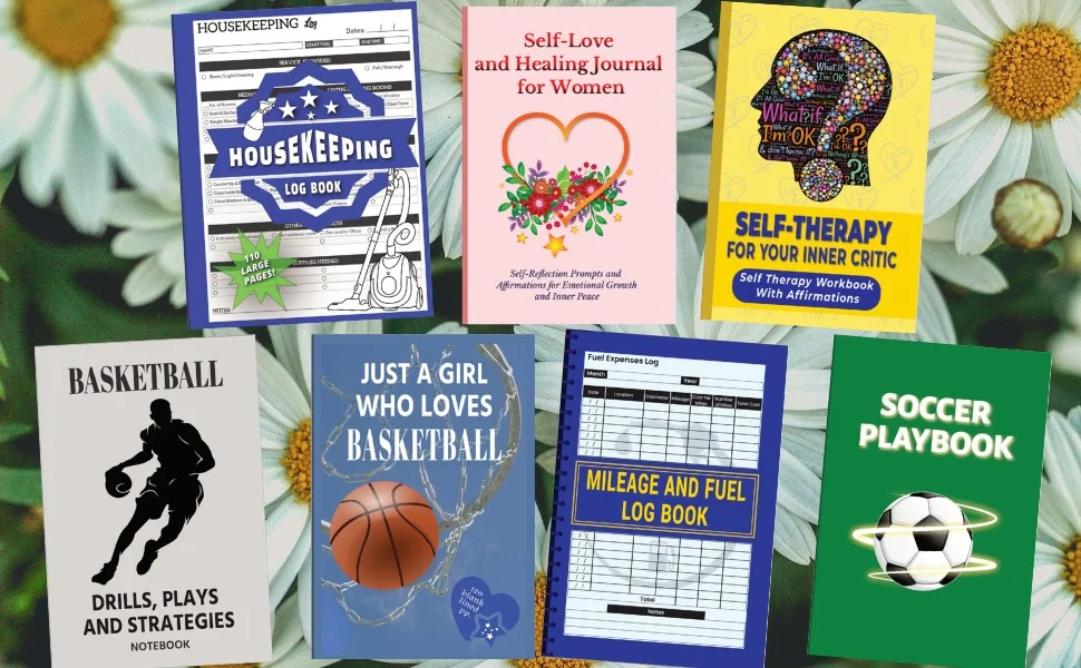 Interactive flipbooks of self-love and self-therapy journals and notebooks – guided prompts, affirmations, logbooks
